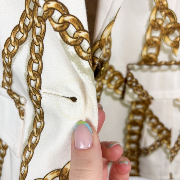 Vintage Linea by Louis Dell’Olio Chain Print Blazer Sz S - Picture 11 of 11